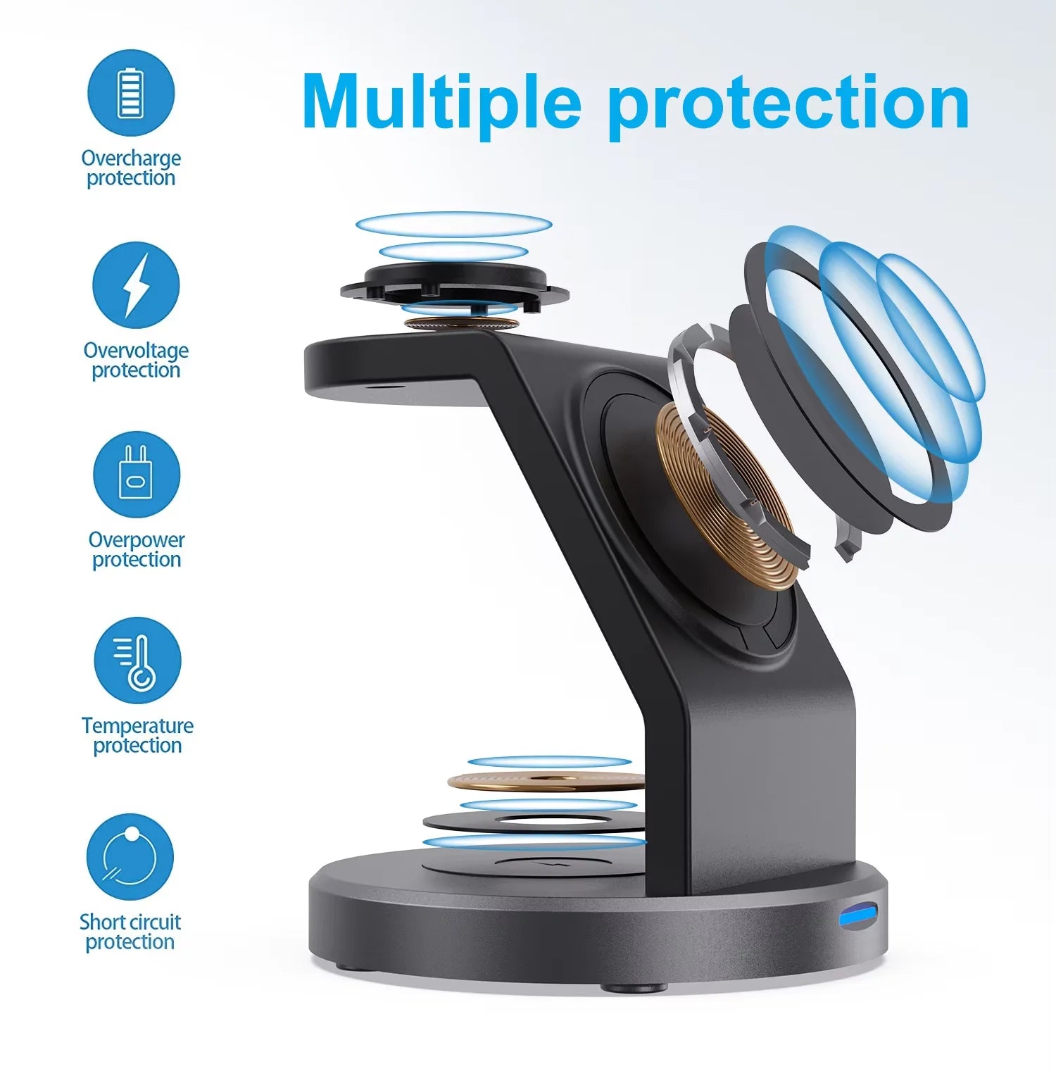 3 in 1 Magnetic Wireless Charger Stand for Iphone 15 14 13 12 Pro Max Iwatch Airpods Station Dock Magsafe Fast Charging Station